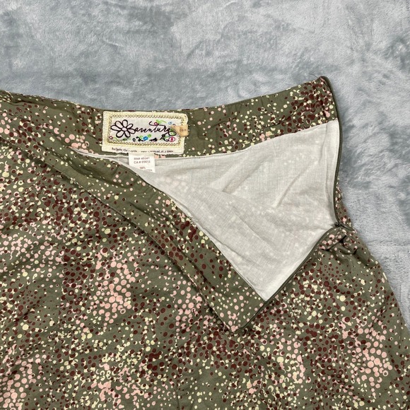 Aventura Skirt Womens Green Brown Dot Print Skirt Organic Cotton Made in India 8 - Picture 6 of 9